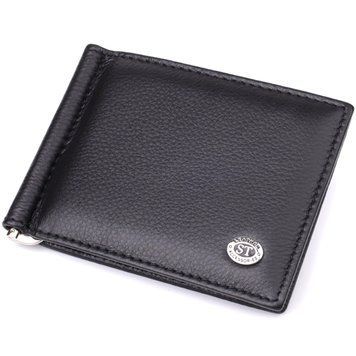 Мужской кошелек с металлическим зажимом из натуральной кожи ST Leather 23092 Черный 23092 фото
