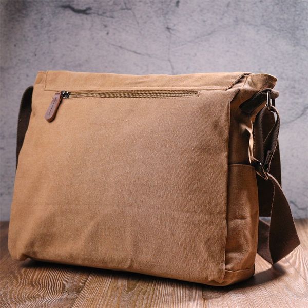 Велика сумка для ноутбука з клапаном із текстилю 21242 Vintage Коричнева 21242 фото