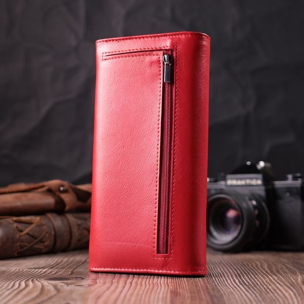 Женский кошелек с геометрическим клапаном из натуральной кожи ST Leather 22545 Красный 22545 фото