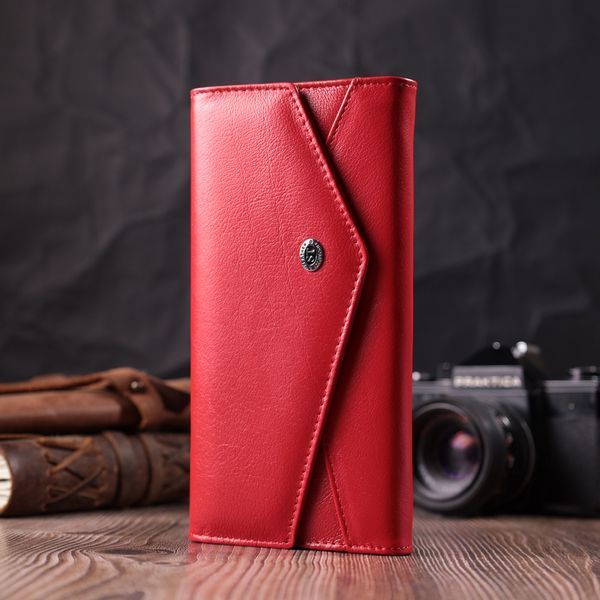 Женский кошелек с геометрическим клапаном из натуральной кожи ST Leather 22545 Красный 22545 фото