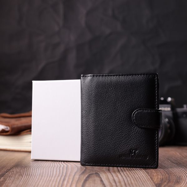 Вертикальный мужской бумажник из натуральной кожи ST Leather 22479 Черный 22479 фото