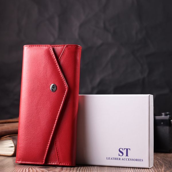 Женский кошелек с геометрическим клапаном из натуральной кожи ST Leather 22545 Красный 22545 фото