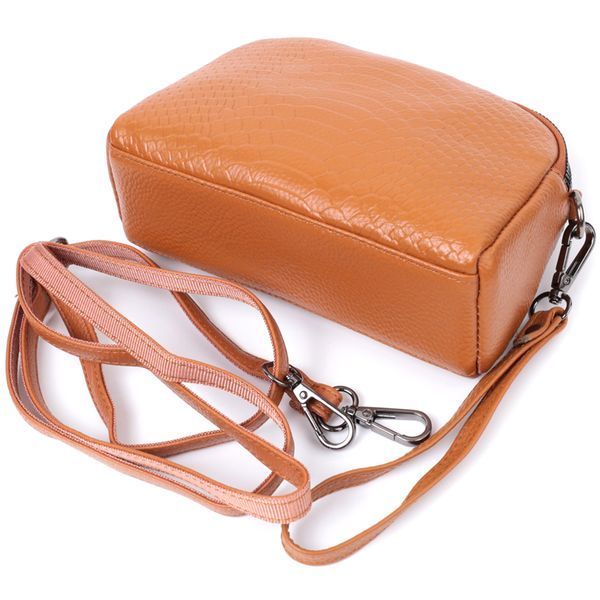 Невелика сумка для жінок на два відділення з натуральної шкіри Vintage 22800 Рудий 22800 фото