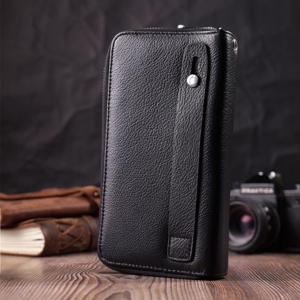 Мужской клатч на два отделения из натуральной кожи ST Leather 22531 Черный 22531 фото