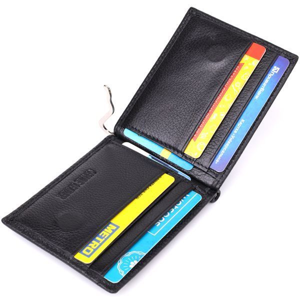 Мужской кошелек с металлическим зажимом из натуральной кожи ST Leather 23092 Черный 23092 фото