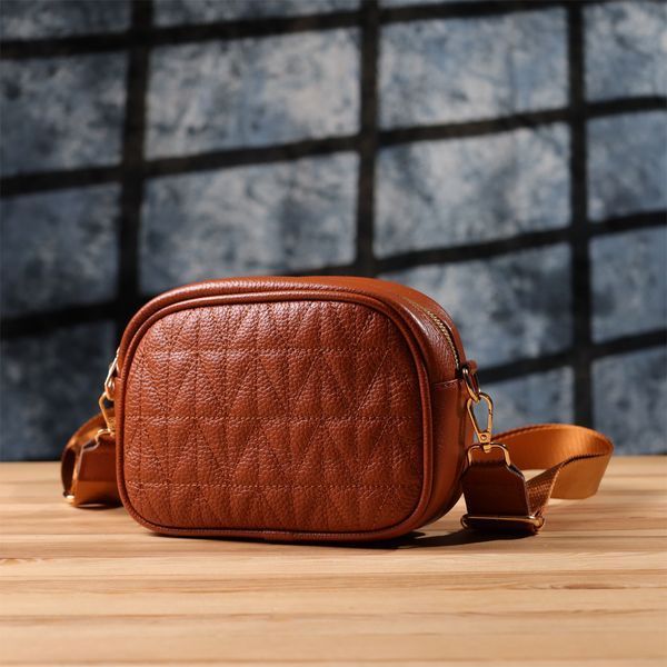 Стеганая сумка для женщин из натуральной кожи Vintage 22899 Рыжий 22899 фото