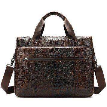 Сумка для ноутбука з тисненням під рептилію Vintage 14719 Коричнева 14719 фото