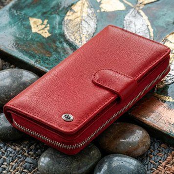 Жіночий шкіряний гаманець для карток та купюр ST Leather 19306 Червоний 19306 фото