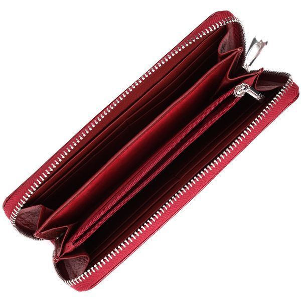 Жіночий гаманець лакований на блискавці з натуральної шкіри ST Leather 22677 Червоний 22677 фото