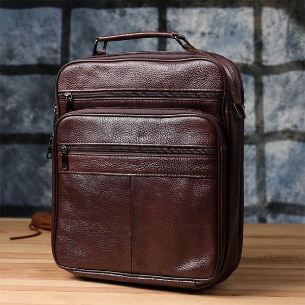 Сумка мужская с ручкой для переноса в руке из натуральной кожи Vintage 23030 Коричневый 23030 фото
