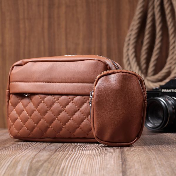 Жіноча сумка крос-боді з монетницею з екошкіри Vintage 22795 Рудий 22795 фото