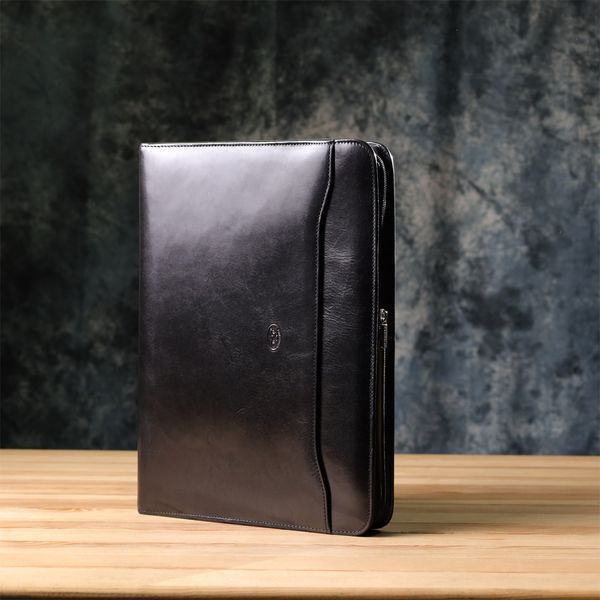 Оригинальная папка с блокнотом из гладкой натуральной кожи Tony Perotti 20850_1 (1278L nero) Черный 20850_1 фото