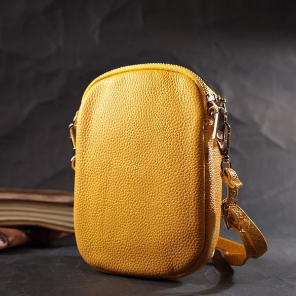 Оригінальна сумка для жінок з м'якої натуральної шкіри Vintage 22342 Жовтий 22342 фото