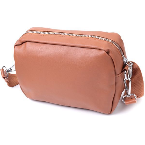 Жіноча сумка крос-боді з монетницею з екошкіри Vintage 22795 Рудий 22795 фото