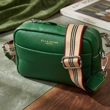 Жіноча шкіряна сумка на плече для міста та щоденного використання Vintage 22120 Зелена 22120 фото