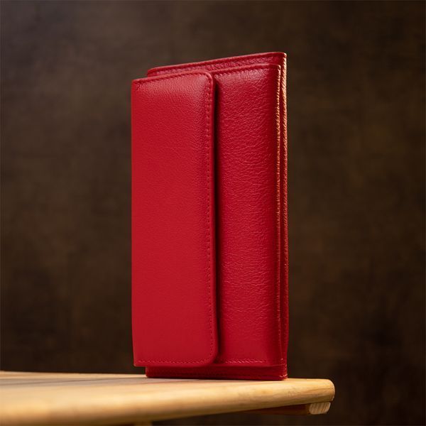 Жіночий шкіряний гаманець для карток купюр та монет ST Leather 19376 Червоний 19376 фото