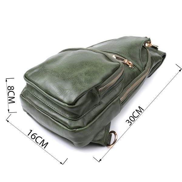 Трендова жіноча слінг сумка через плече з екошкіри Vintage 22755 Зелений 22755 фото