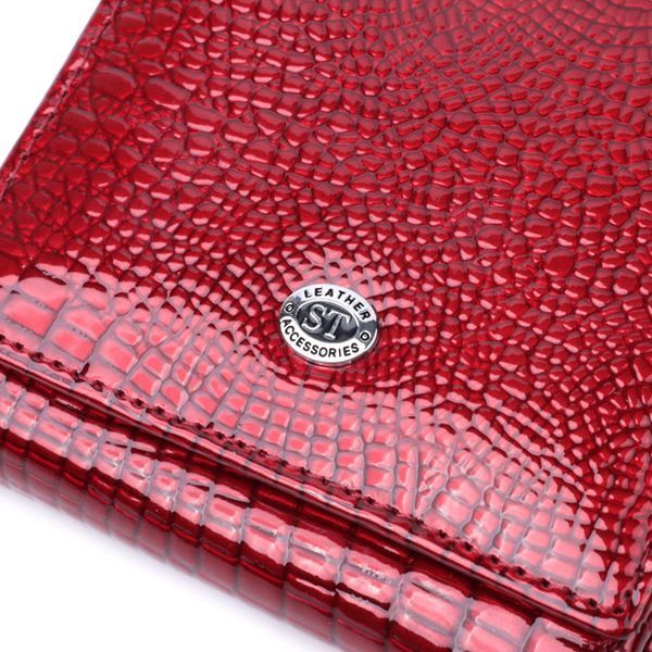 Компактный кошелек для женщин из натуральной лакированной кожи ST Leather 22687 Красный 22687 фото
