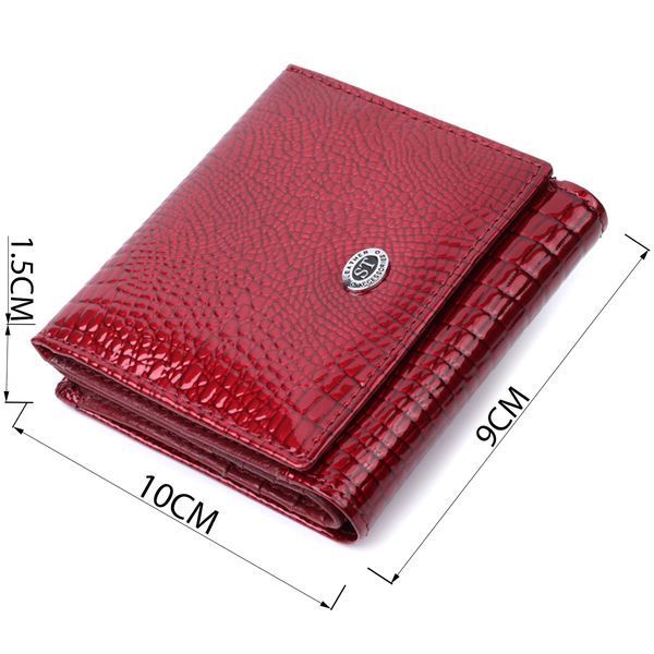 Компактный кошелек для женщин из натуральной лакированной кожи ST Leather 22687 Красный 22687 фото