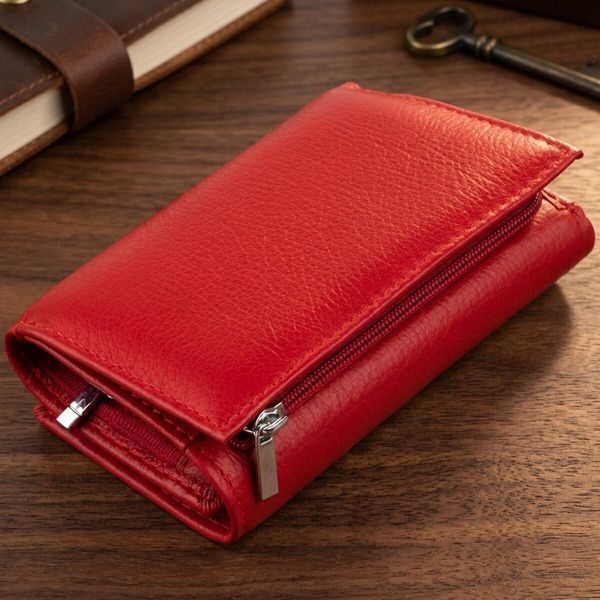 Женское кожаное портмоне для карт купюр и монет ST Leather 19335 Красное 19335 фото