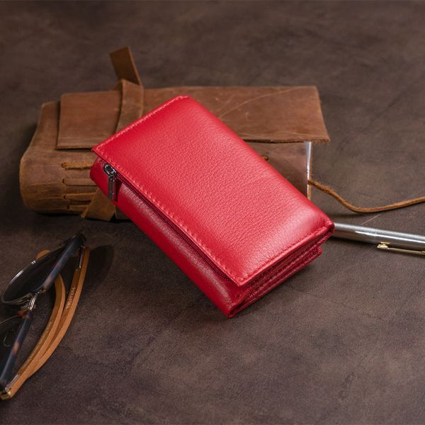 Женское кожаное портмоне для карт купюр и монет ST Leather 19335 Красное 19335 фото