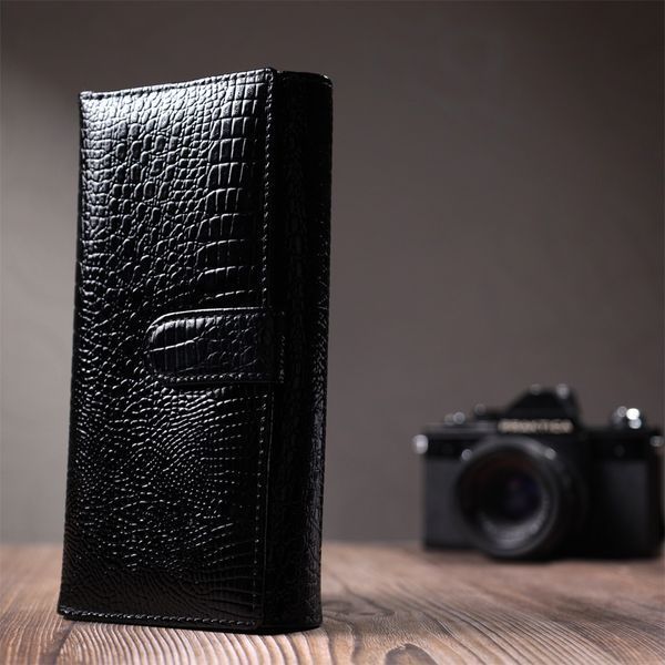 Лакований шкіряний гаманець з блоком для кредитних карток ST Leather 22683 Чорний 22683 фото