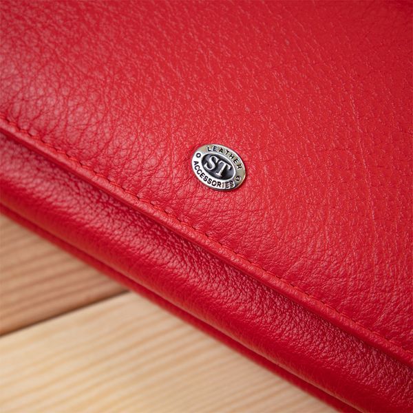 Жіночий шкіряний гаманець для карток купюр та монет ST Leather 19376 Червоний 19376 фото