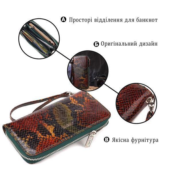 Стильний гаманець для жінок із натуральної фактурної шкіри CANPELLINI 21618 Різнокольоровий 21618 фото