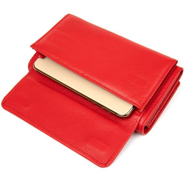 Жіночий шкіряний гаманець для карток купюр та монет ST Leather 19376 Червоний 19376 фото
