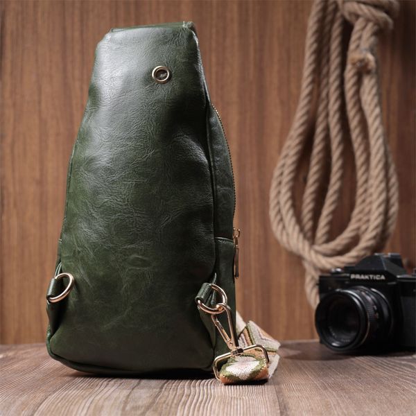 Трендова жіноча слінг сумка через плече з екошкіри Vintage 22755 Зелений 22755 фото