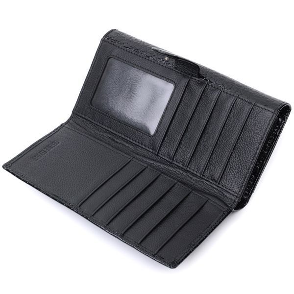 Лакований шкіряний гаманець з блоком для кредитних карток ST Leather 22683 Чорний 22683 фото