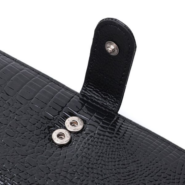 Лакований шкіряний гаманець з блоком для кредитних карток ST Leather 22683 Чорний 22683 фото