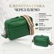 Женская кожаная сумка на плечо для города и повседневного использования Vintage 22120 Зеленая 22120 фото 3