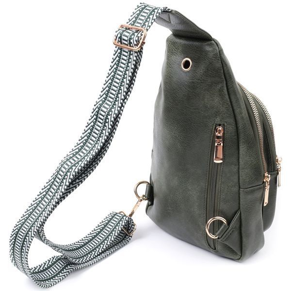 Удобная женская сумка с одной лямкой через плечо из экокожи Vintage 22756 Зеленый 22756 фото