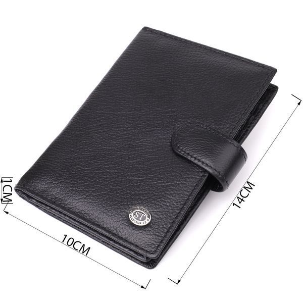 Містка обкладинка на документи унісекс з натуральної шкіри ST Leather 23116 Чорний 23116 фото