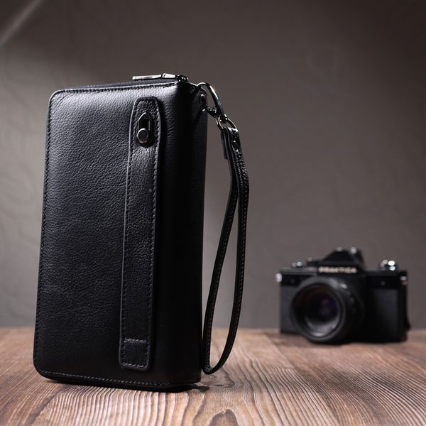 Чоловічий шкіряний клатч для карток купюр та документів ST Leather 22684 Чорний 22684 фото