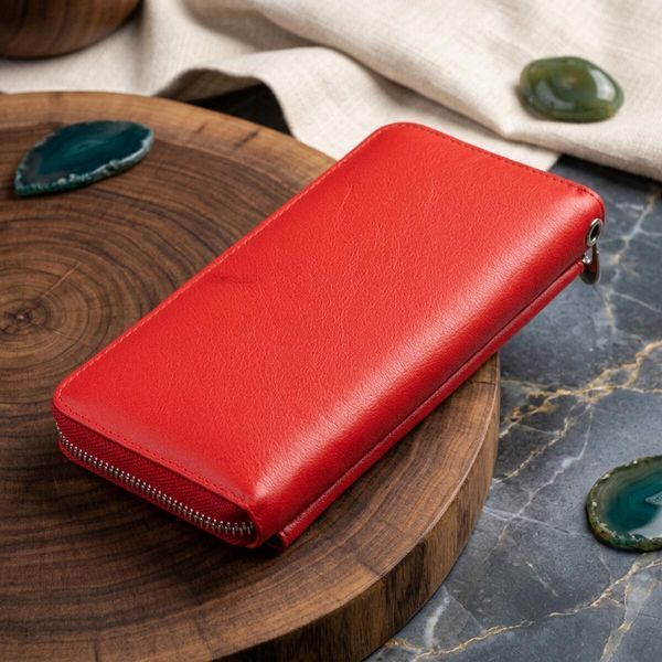 Женский кожаный клатч для карт купюр и телефона ST Leather 19366 Красный 19366 фото