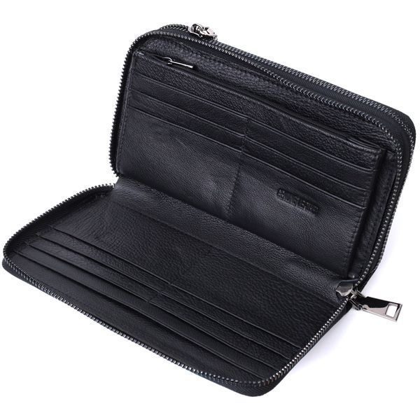 Чоловічий шкіряний клатч для карток купюр та документів ST Leather 22684 Чорний 22684 фото