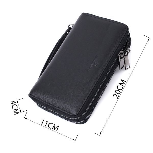 Чоловічий шкіряний клатч для карток купюр та документів ST Leather 22684 Чорний 22684 фото