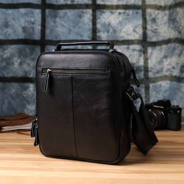 Деловая мужская сумка с ручкой для переноса в руке из натуральной кожи Vintage 23034 Черный 23034 фото