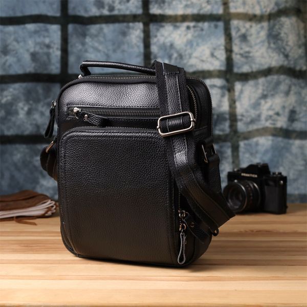 Деловая мужская сумка с ручкой для переноса в руке из натуральной кожи Vintage 23034 Черный 23034 фото