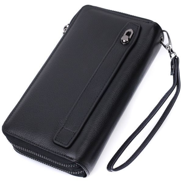 Чоловічий шкіряний клатч для карток купюр та документів ST Leather 22684 Чорний 22684 фото