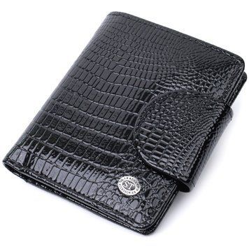 Кошелек для женщин среднего размера из натуральной лакированной кожи ST Leather 22686 Черный 22686 фото