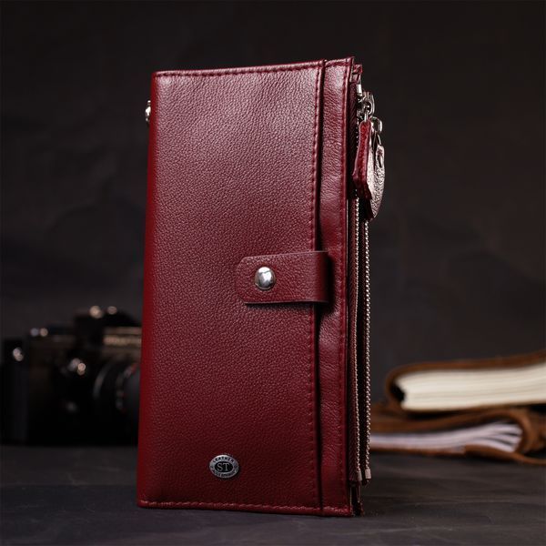 Стильний та яскравий жіночий гаманець-клатч ST Leather 19433 Бордовий 19433 фото