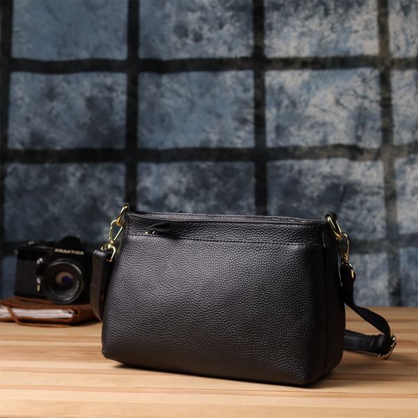 Классическая женская сумка с жестким дном из натуральной кожи Vintage 22987 Черный 22987 фото
