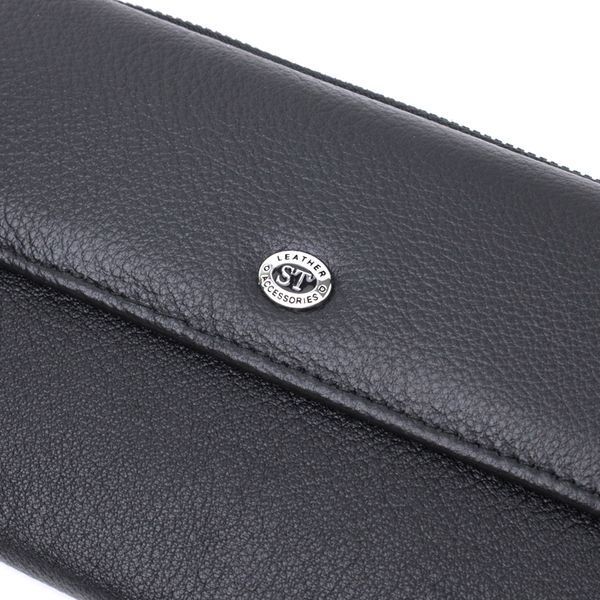 Жіноче портмоне з блоком для карт з натуральної шкіри ST Leather 22698 Чорний 22698 фото