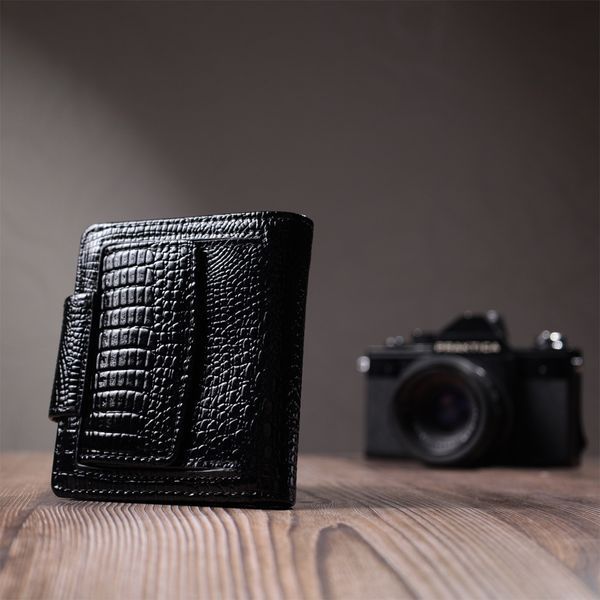 Кошелек для женщин среднего размера из натуральной лакированной кожи ST Leather 22686 Черный 22686 фото