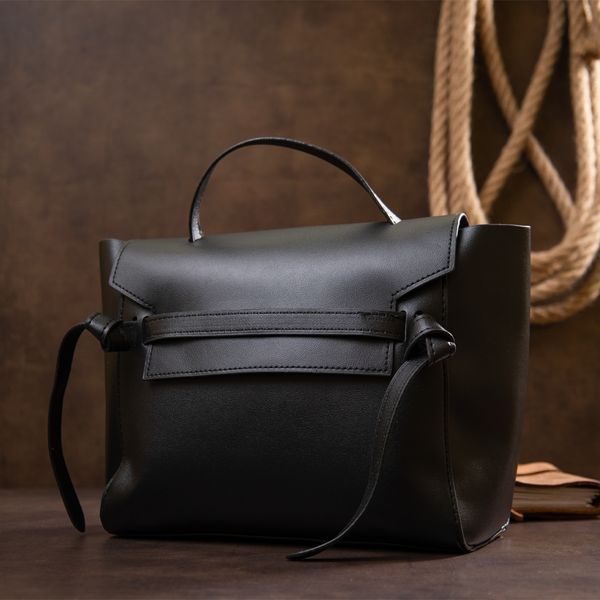 Сумка з клапаном із шкірзамінника Vintage sale_14949 Чорна sale_14949 фото