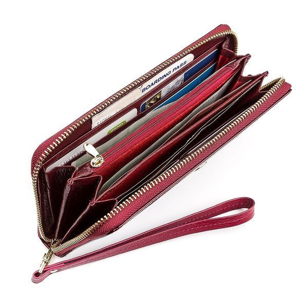 Гаманець жіночий ST Leather 18400 (S4001A) шкіряний Бордовий 18400 фото
