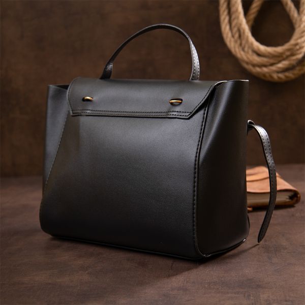 Сумка з клапаном із шкірзамінника Vintage sale_14949 Чорна sale_14949 фото